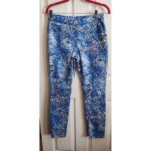 Boston Proper Blue‎ & White Jeans Sz S/M Paisley Flourish Pants Stretch Jeggings
